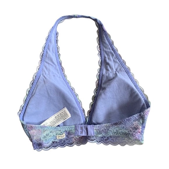 Gilly Hicks Lightly Padded Pastel Lace Halter Bralette - Picture 4 of 5